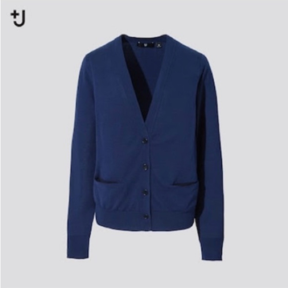 Uniqlo and +J collaboration Blue Cardigan Sweater